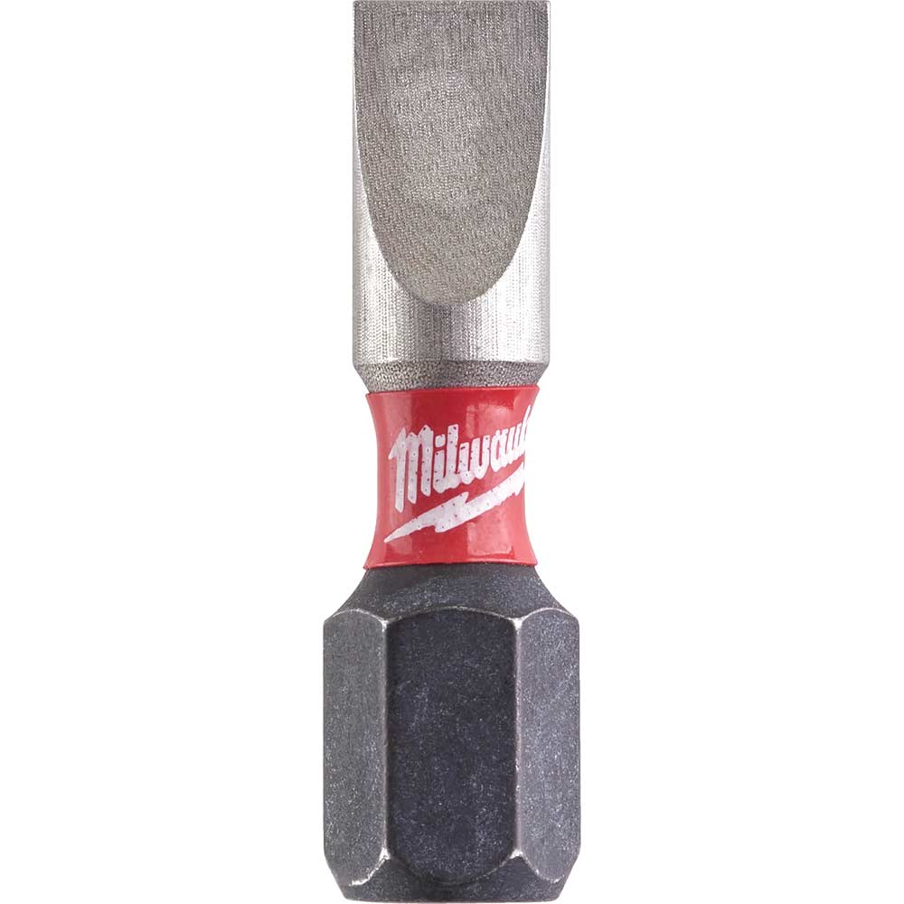 Milwaukee Shockwave Impact Duty Slotted Screwdriver Bits 5.5mm 25mm Pack of 2