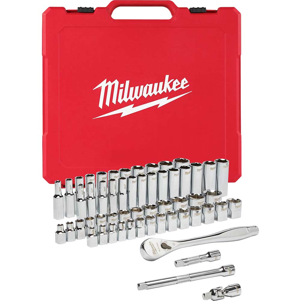 Image of Milwaukee 56 Piece 3/8” Drive Socket Set Metric and SAE 3/8"