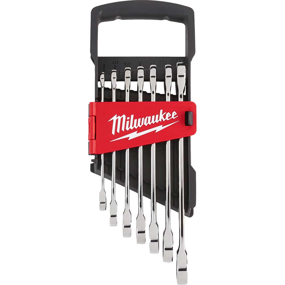 Milwaukee 7 Piece Max Bite Ratcheting Combination Spanner Set Metric