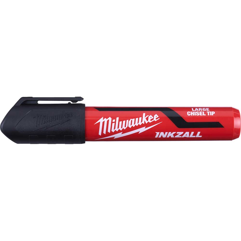 Milwaukee Inkzall Black L Chisel Tip Marker Pack Of 3 Pack Of 3