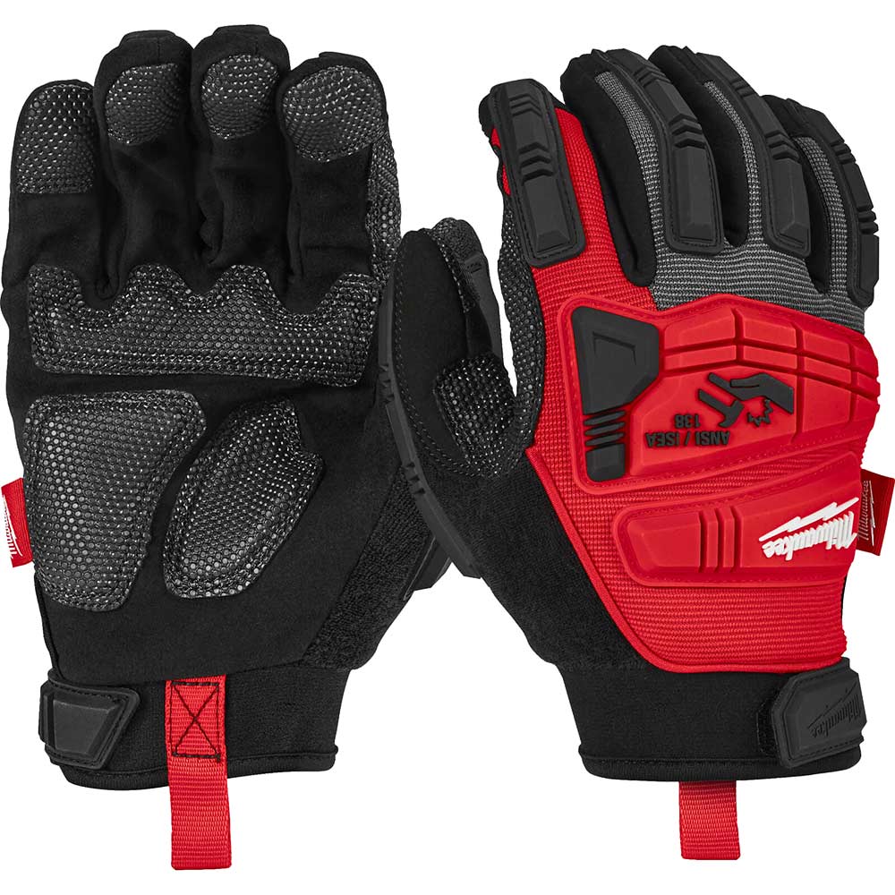 Milwaukee Impact Demolition Work Gloves Black / Red L