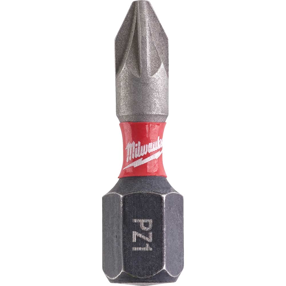 Image of Milwaukee Shockwave Impact Duty Pozi Screwdriver Bits PZ1 25mm Pack of 2