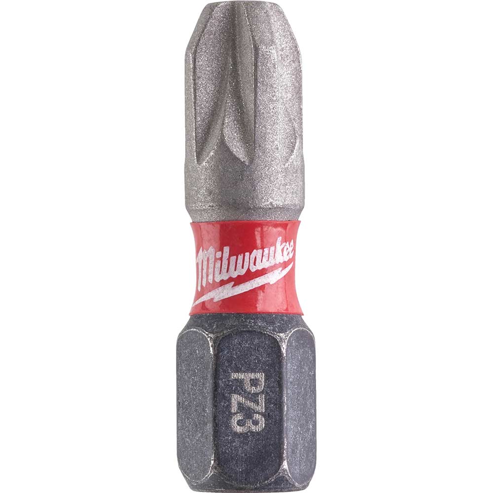 Image of Milwaukee Shockwave Impact Duty Pozi Screwdriver Bits PZ3 25mm Pack of 2