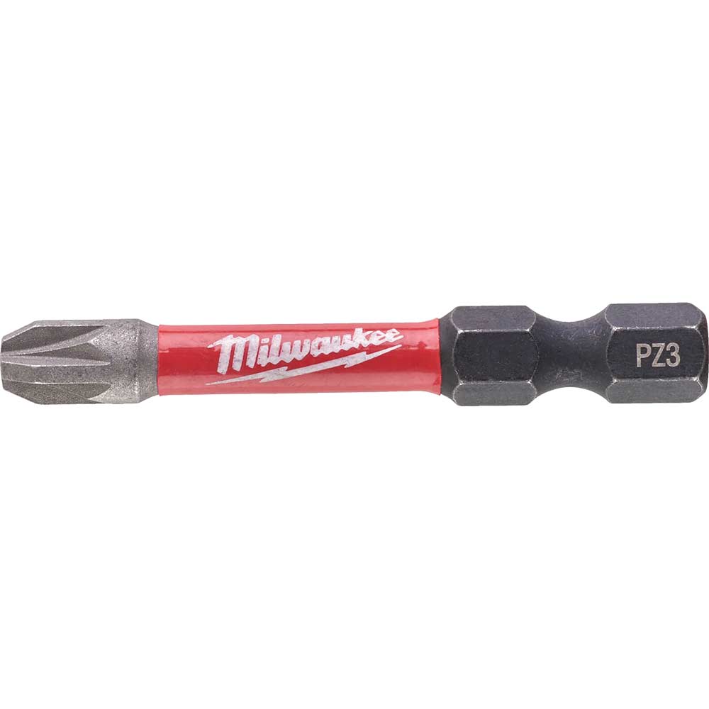 Image of Milwaukee Shockwave Impact Duty Pozi Screwdriver Bits PZ3 50mm Pack of 1