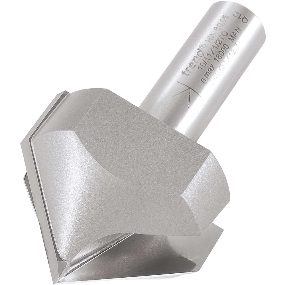 Trend Chamfer V Groove Router Cutter 38mm 19mm 1/2