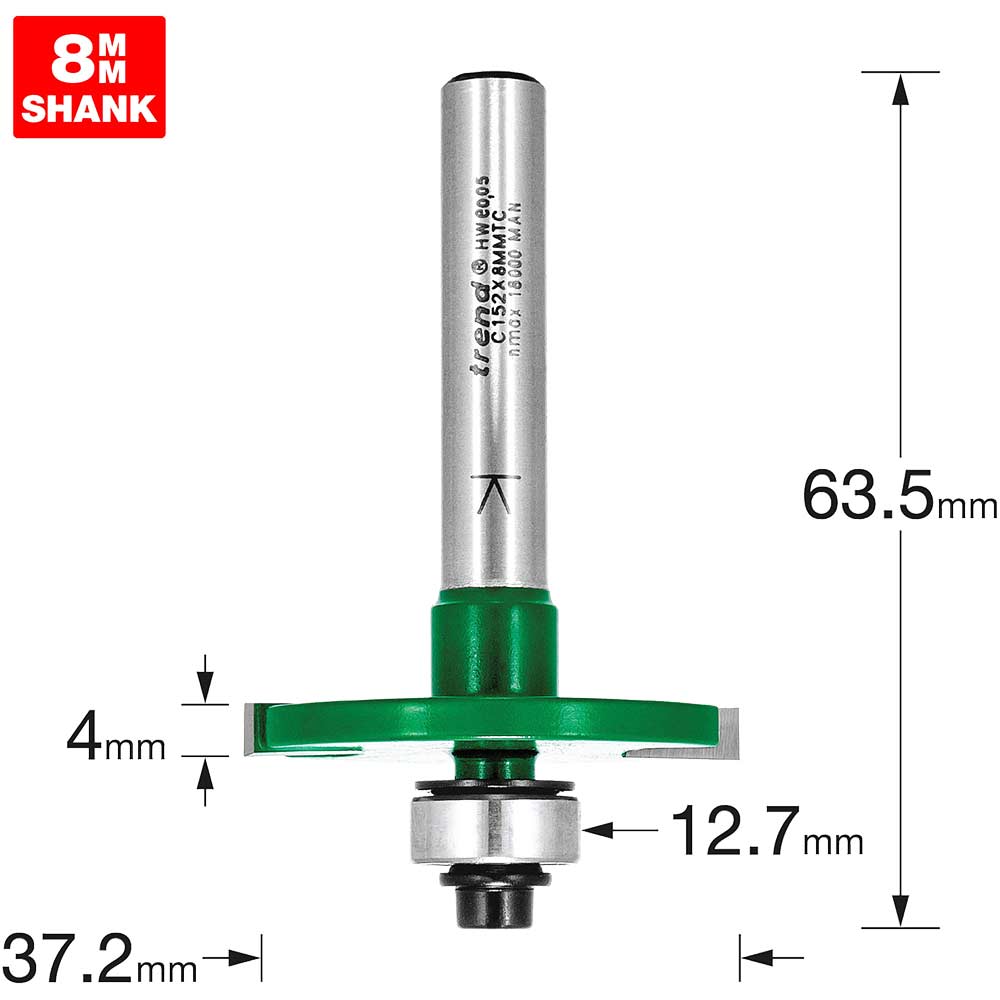 Image of Trend CRAFTPRO Bearing Guided Biscuit Jointer Set 4mm 37.2mm 8mm