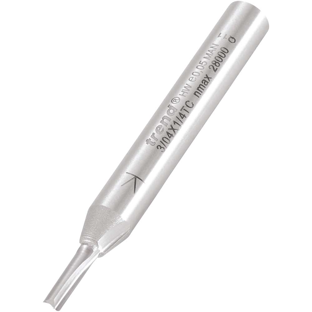 Trend Professional Two Flute Straight Router Cutter 2.5mm 8mm 1/4