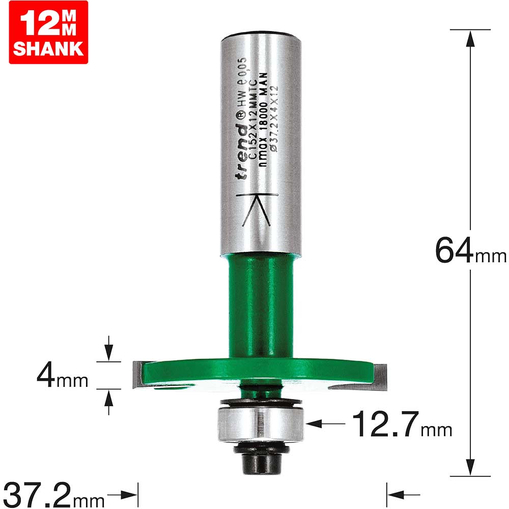 Image of Trend CRAFTPRO Bearing Guided Biscuit Jointer Set 4mm 37.2mm 12mm