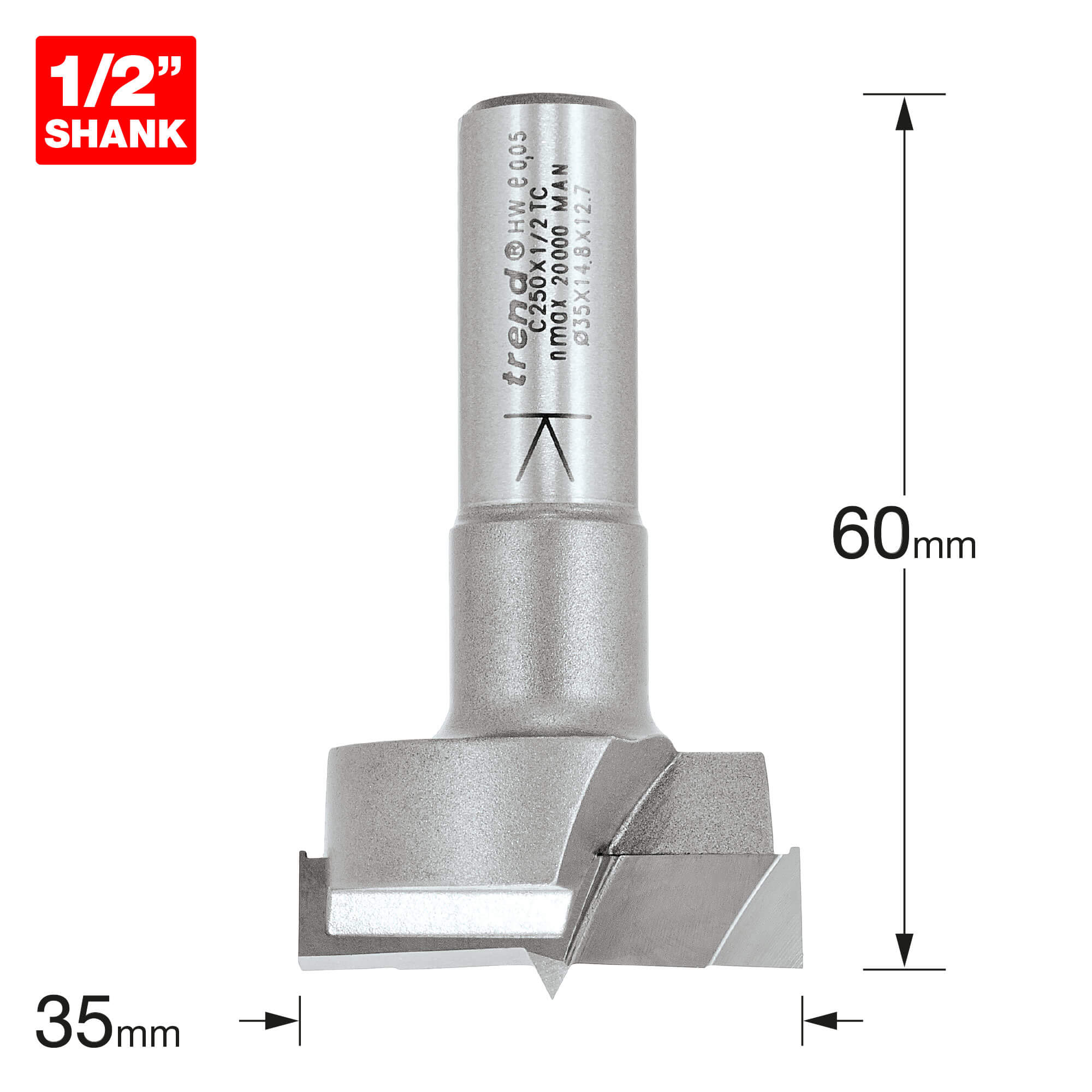 Image of Trend CRAFTPRO Hinge Recess 35mm Router Cutter 35mm