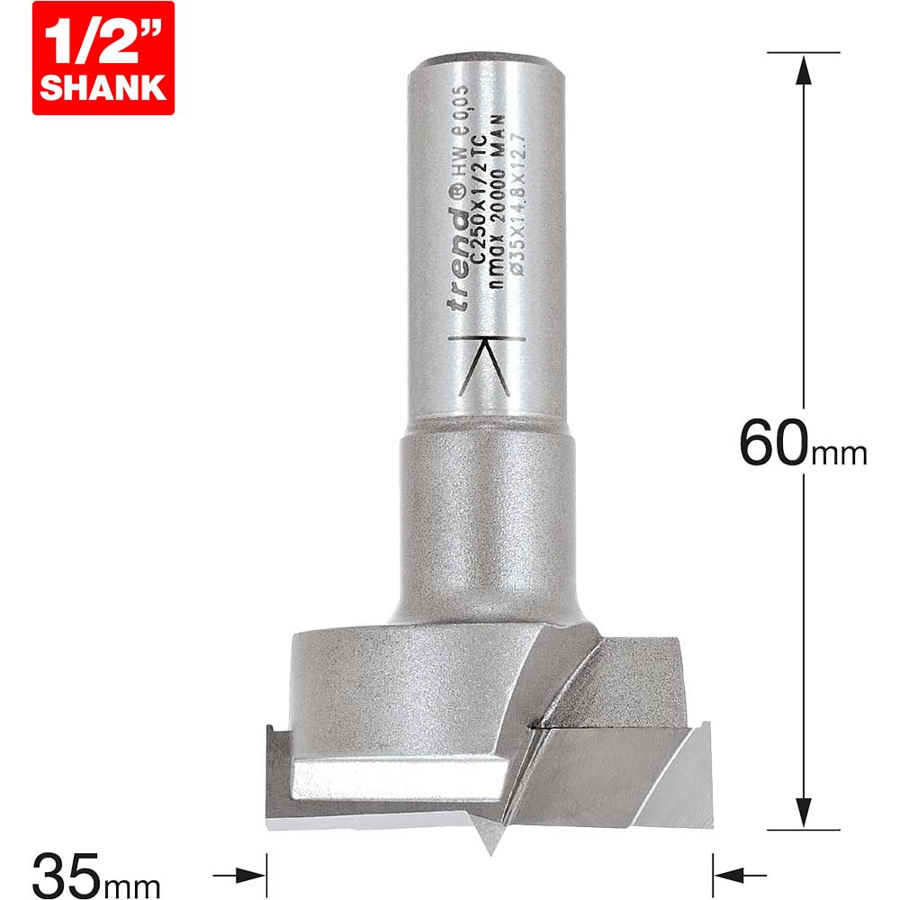 Image of Trend CRAFTPRO Hinge Recess 35mm Router Cutter 35mm