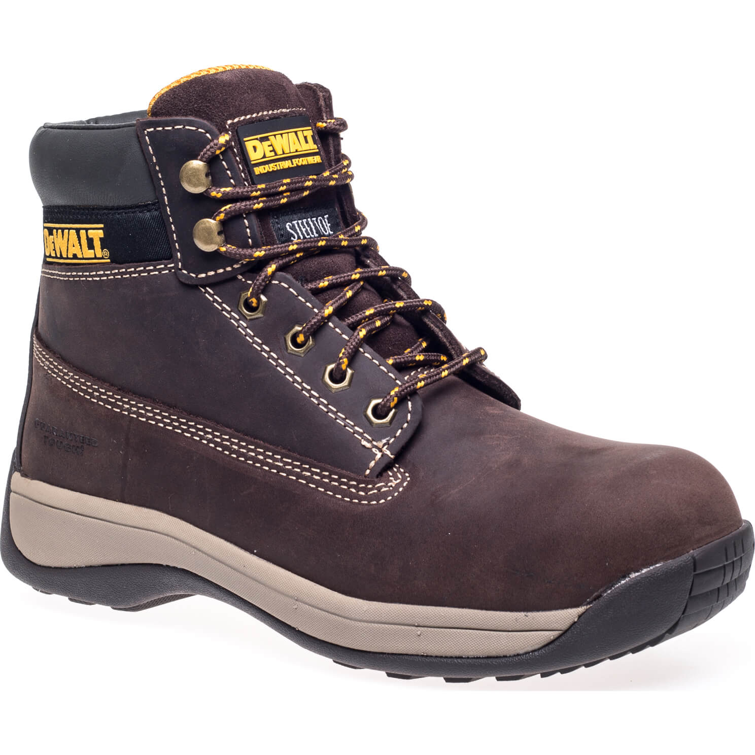 Image of DeWalt Apprentice Nubuck Safety Hiker Boots Brown Size 11