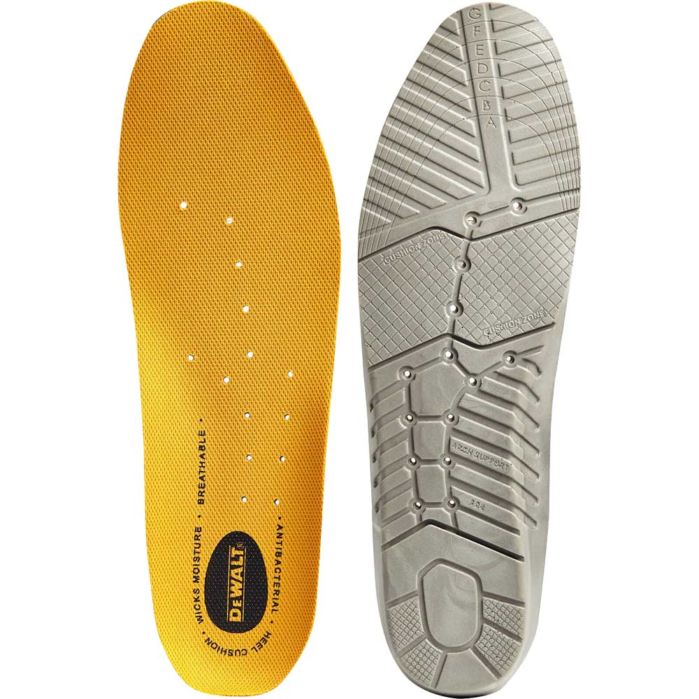 Image of DeWalt Polyurethane Comfort Insoles Yellow One Size