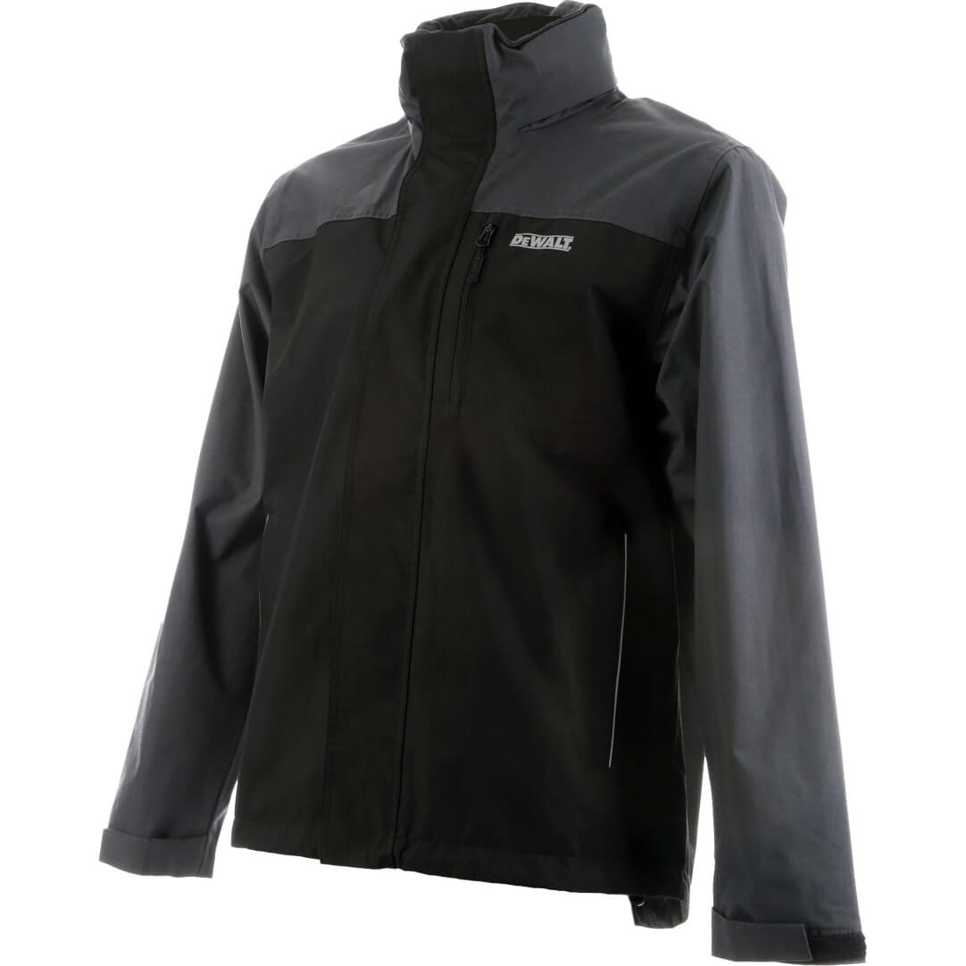 Image of DeWalt Storm Mens Lightweight Waterproof Jacket Black / Grey L