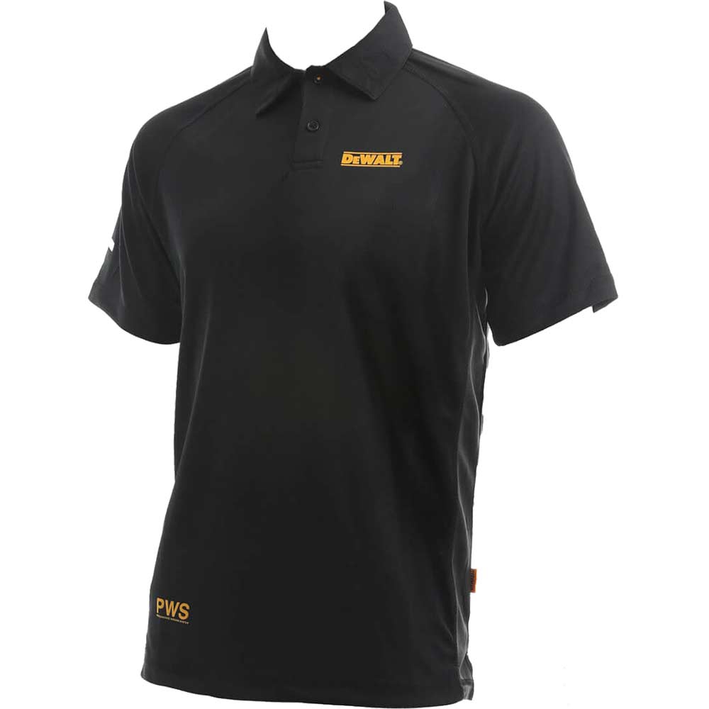 Image of DeWalt Rutland Mens PWS Polo Shirt Black / Grey 2XL