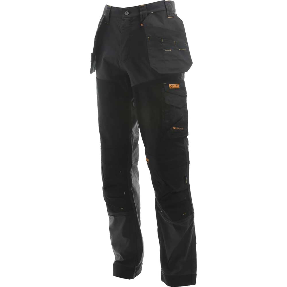 DeWalt Memphis Mens Stretch Work Trousers Grey / Black 32" 31