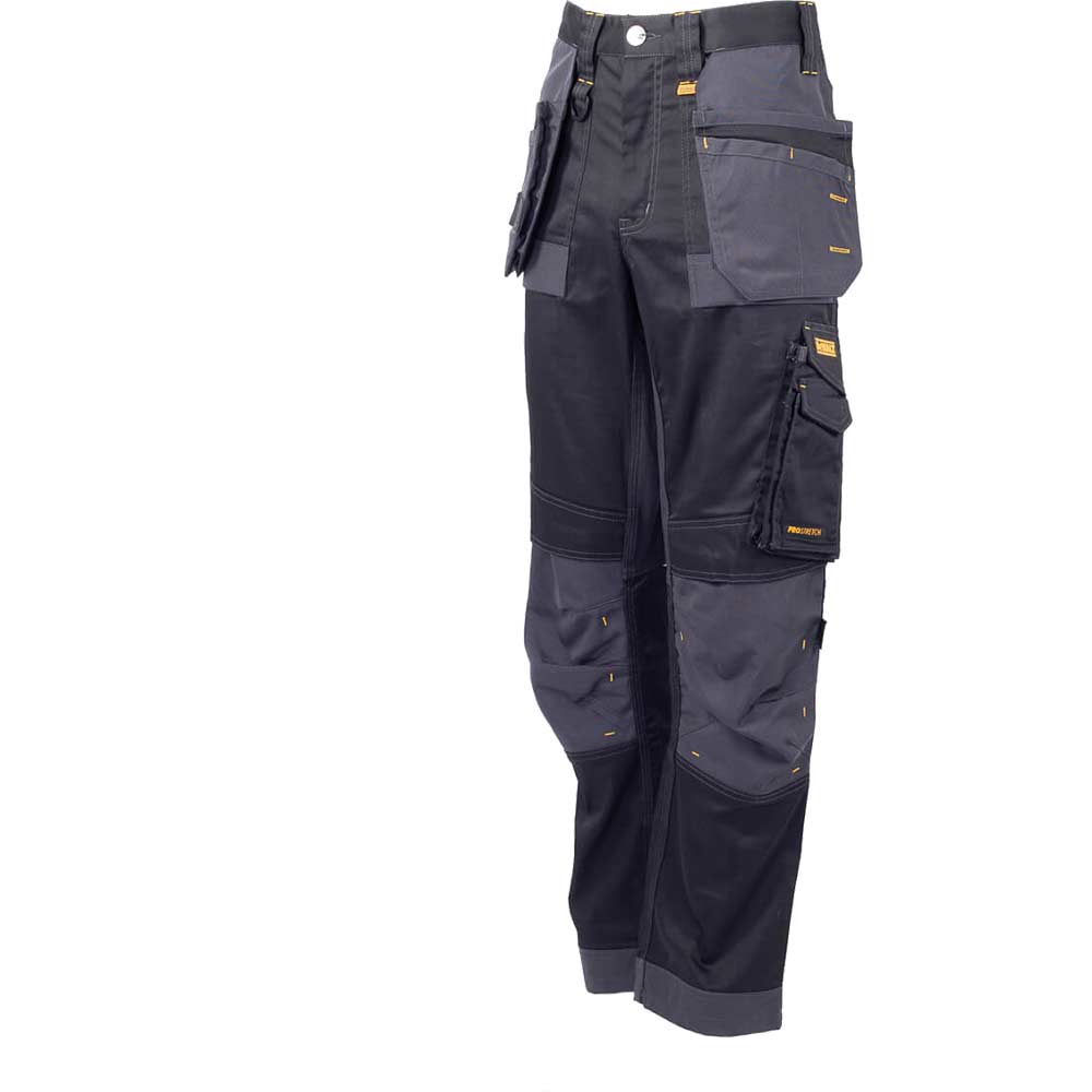 Image of DeWalt Harrison Mens Stretch Work Trousers Black / Grey 30" 29"