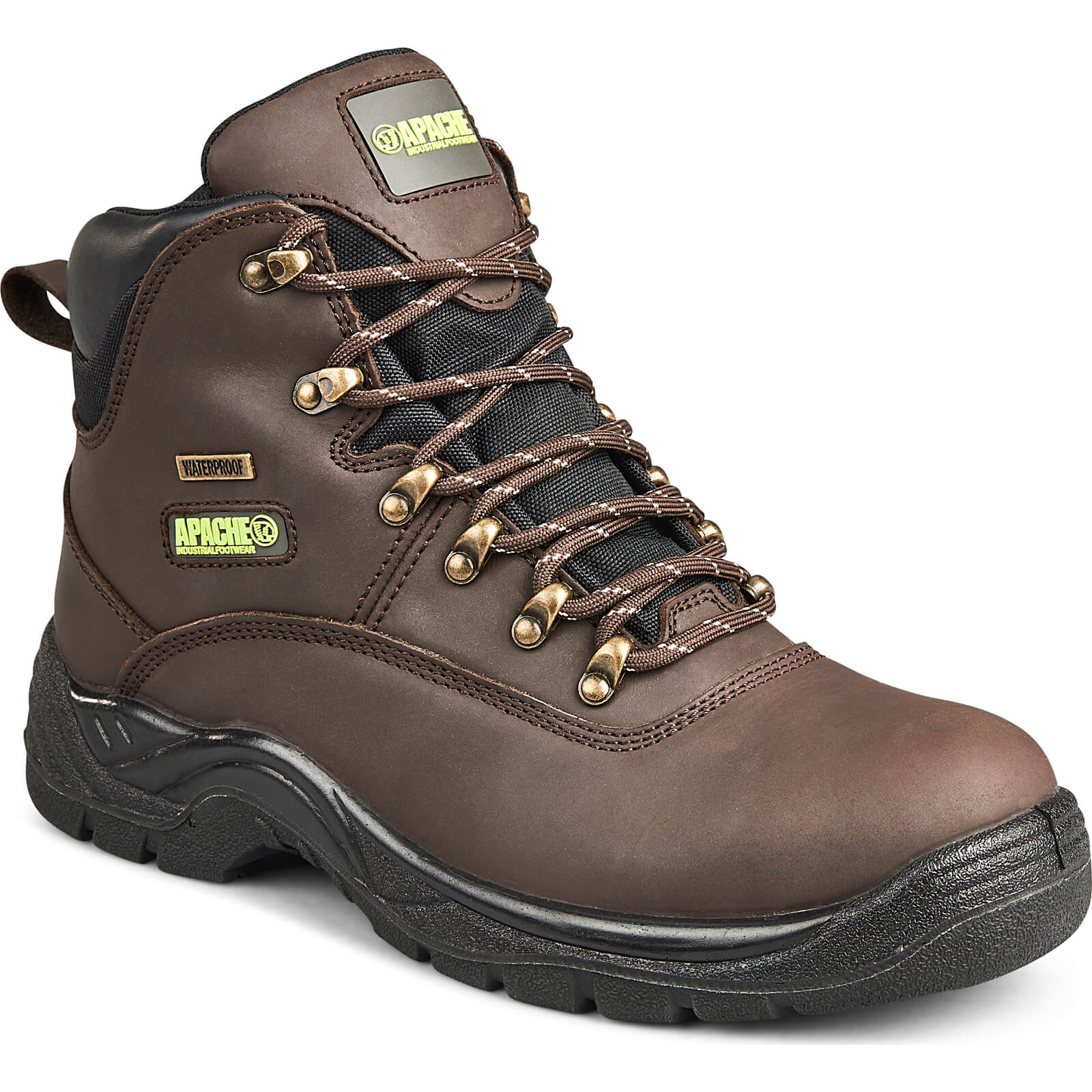 Image of Apache SS81 Waterproof Safety Hiker Boots Brown Size 9
