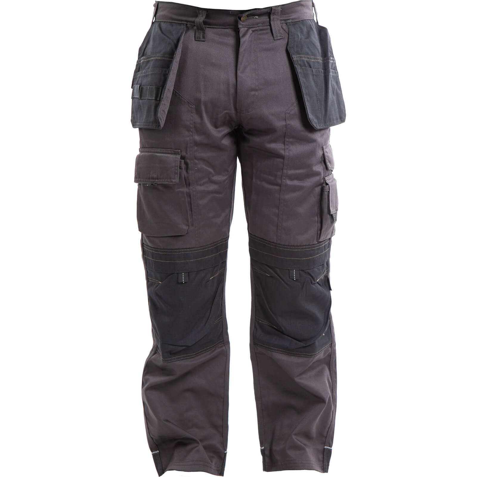 Image of Apache Mens APKHT Holster Work Trousers Grey / Black 40" 31"