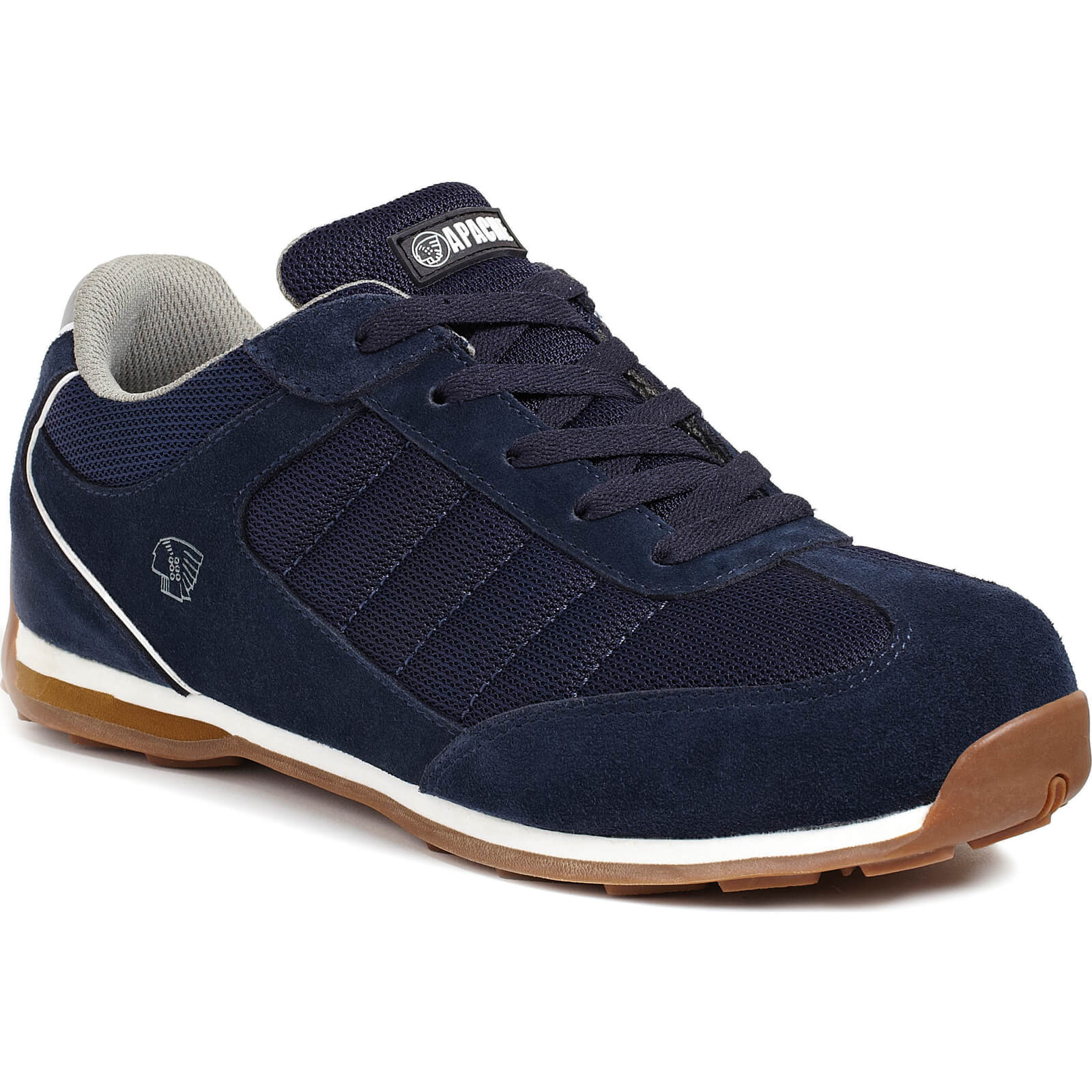 Image of Apache Strike Suede Retro Safety Trainers Navy Size 12