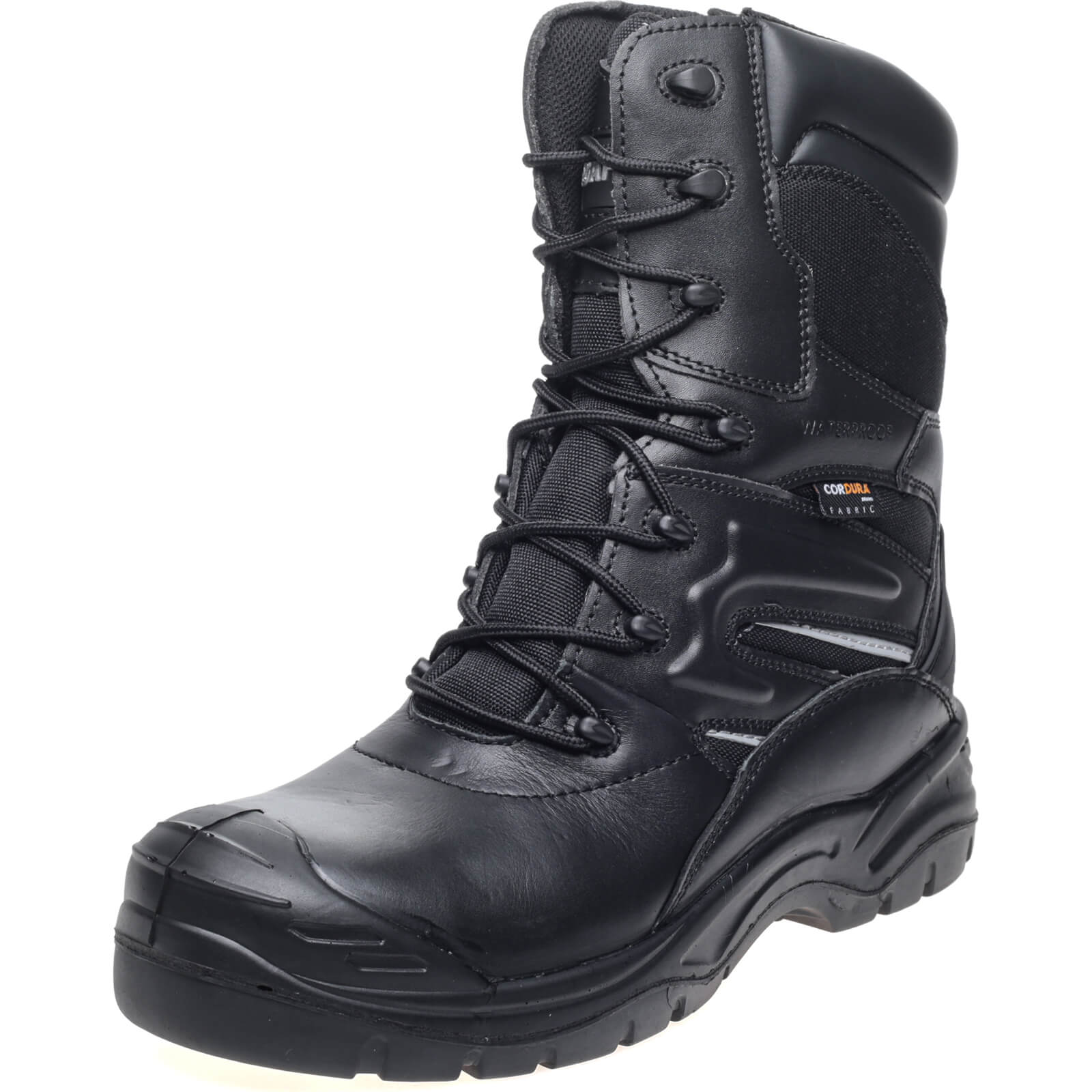 Image of Apache COMBAT Non Metallic High Leg Safety Boots Black Size 7