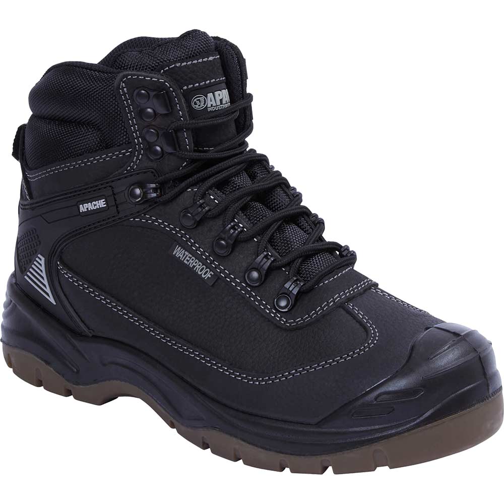 Apache RANGER Waterproof Safety Hiker Boots Black Size 7