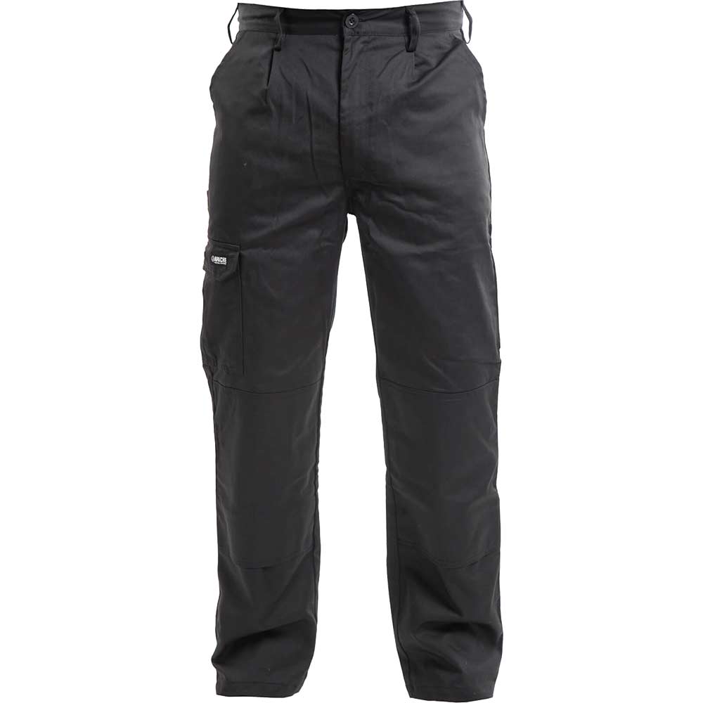 Image of Apache Mens APIND Industry Work Trousers Black 48" 33"