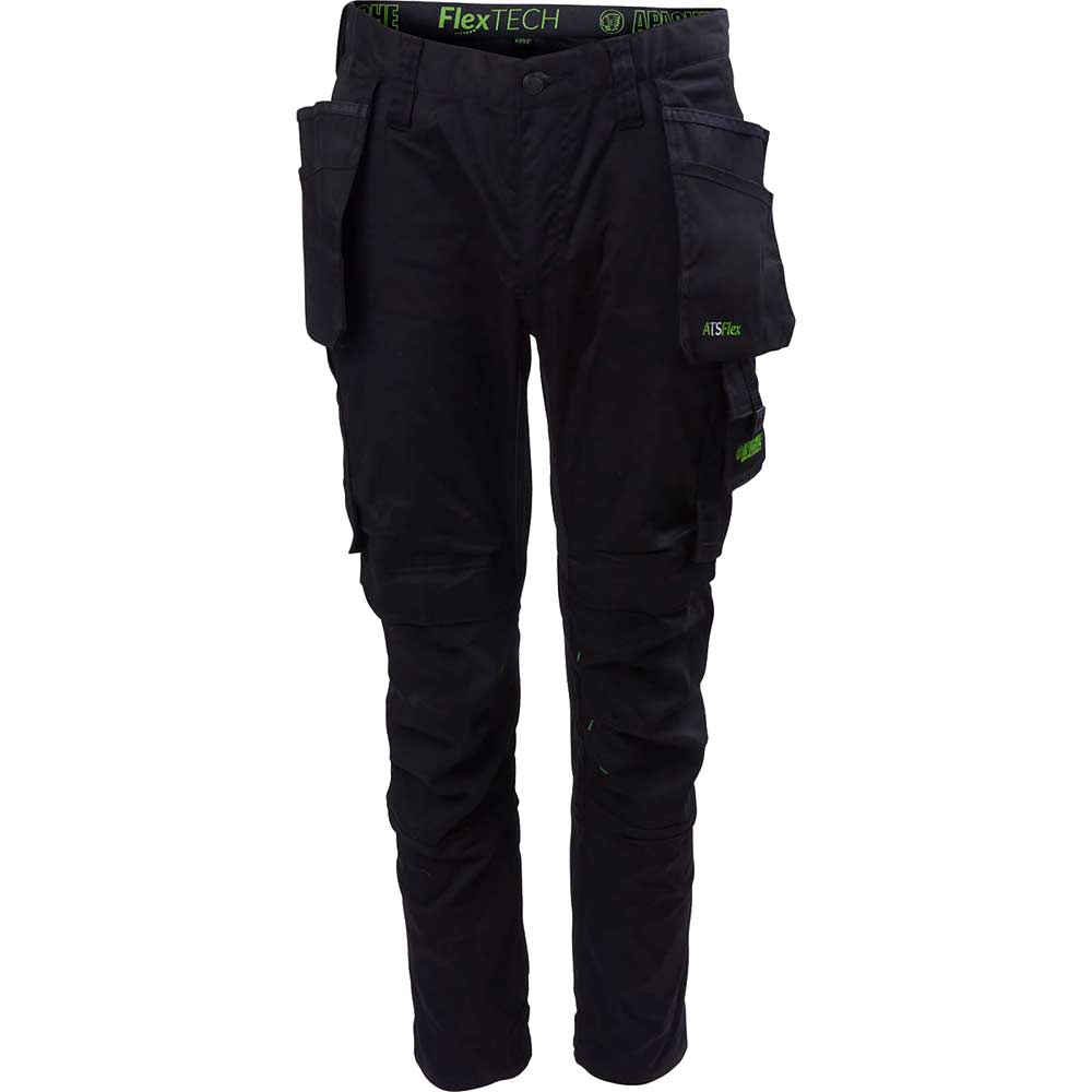 Apache Mens Bancroft Slim Fit Stretch Holster Trousers Black / Grey 34" 33