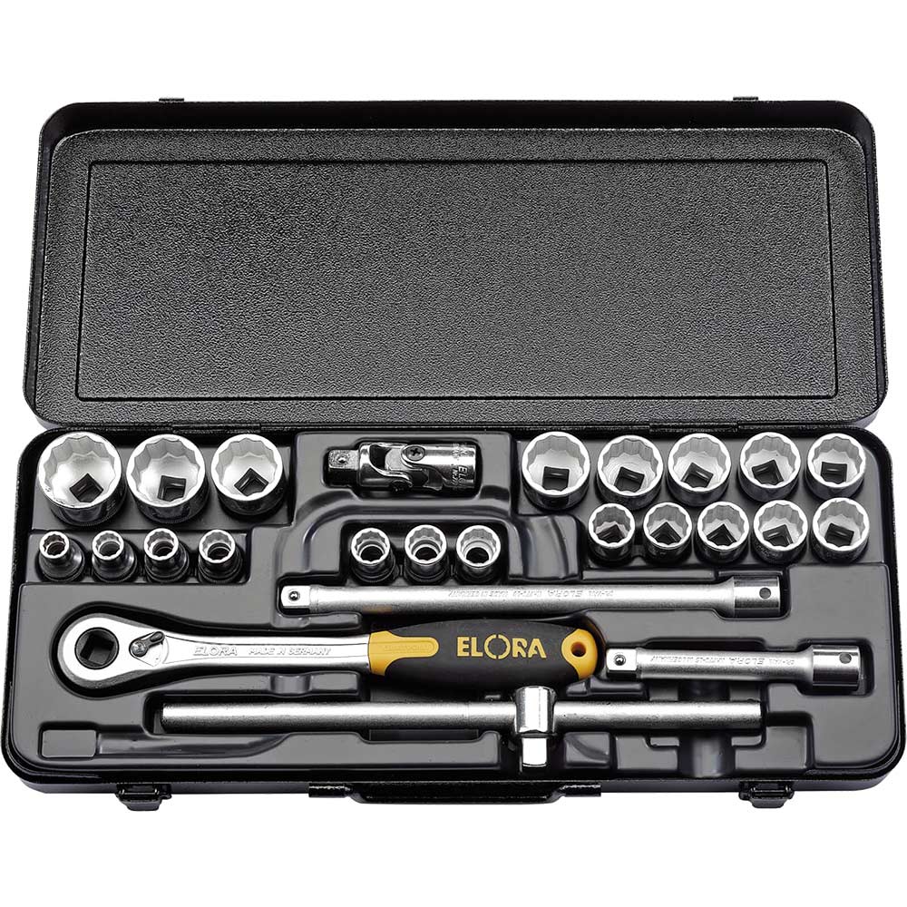 Image of Elora 25 Piece 1/2" Drive Bi Hex Socket Set Metric 1/2"