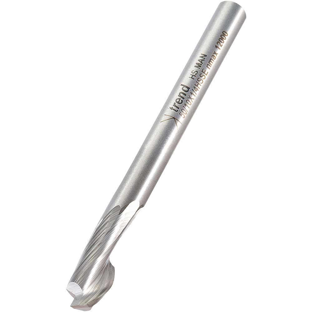 Trend Aluminium UPVC Single Flute Helical Upcut Cutter 10mm 14mm 1/4