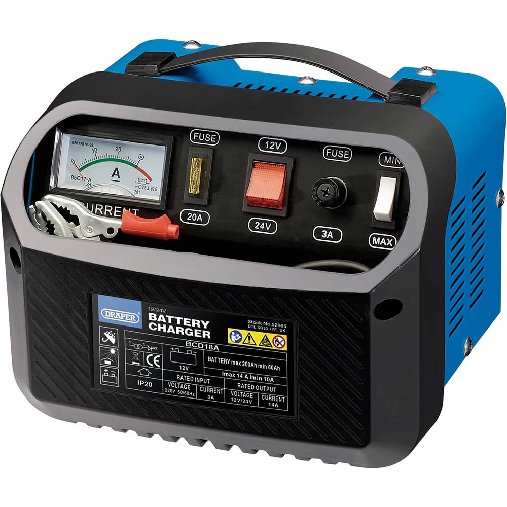 Draper BCD18A 12/24v Automotive Battery Charger 12v or 24v