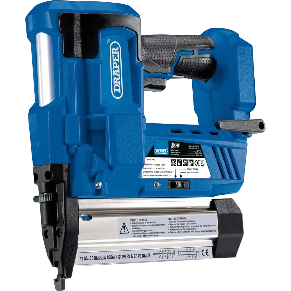 Draper D20NS 20v Cordless Nailer Stapler No Batteries No Battery Charger No Case