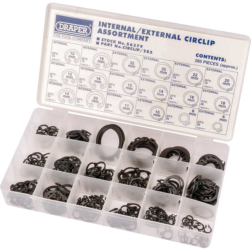 Image of Draper 285 Piece Internal and External Circlip Assortment