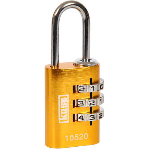 Photos - Door Lock Kasp Aluminium Combination Coloured Padlock 20mm Yellow Standard K10520YEL
