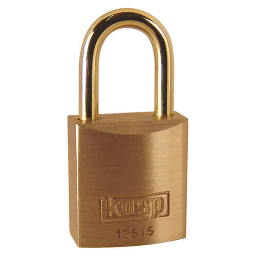 Image of Kasp 125 Series Premium Brass Padlock Keyed Alike 15mm Standard 25151