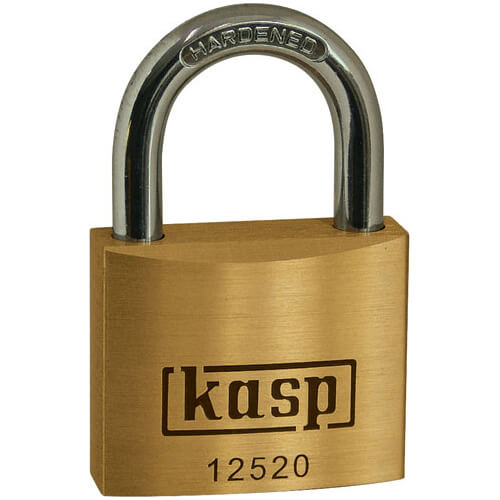 Image of Kasp 125 Series Premium Brass Padlock Keyed Alike 20mm Standard 25201