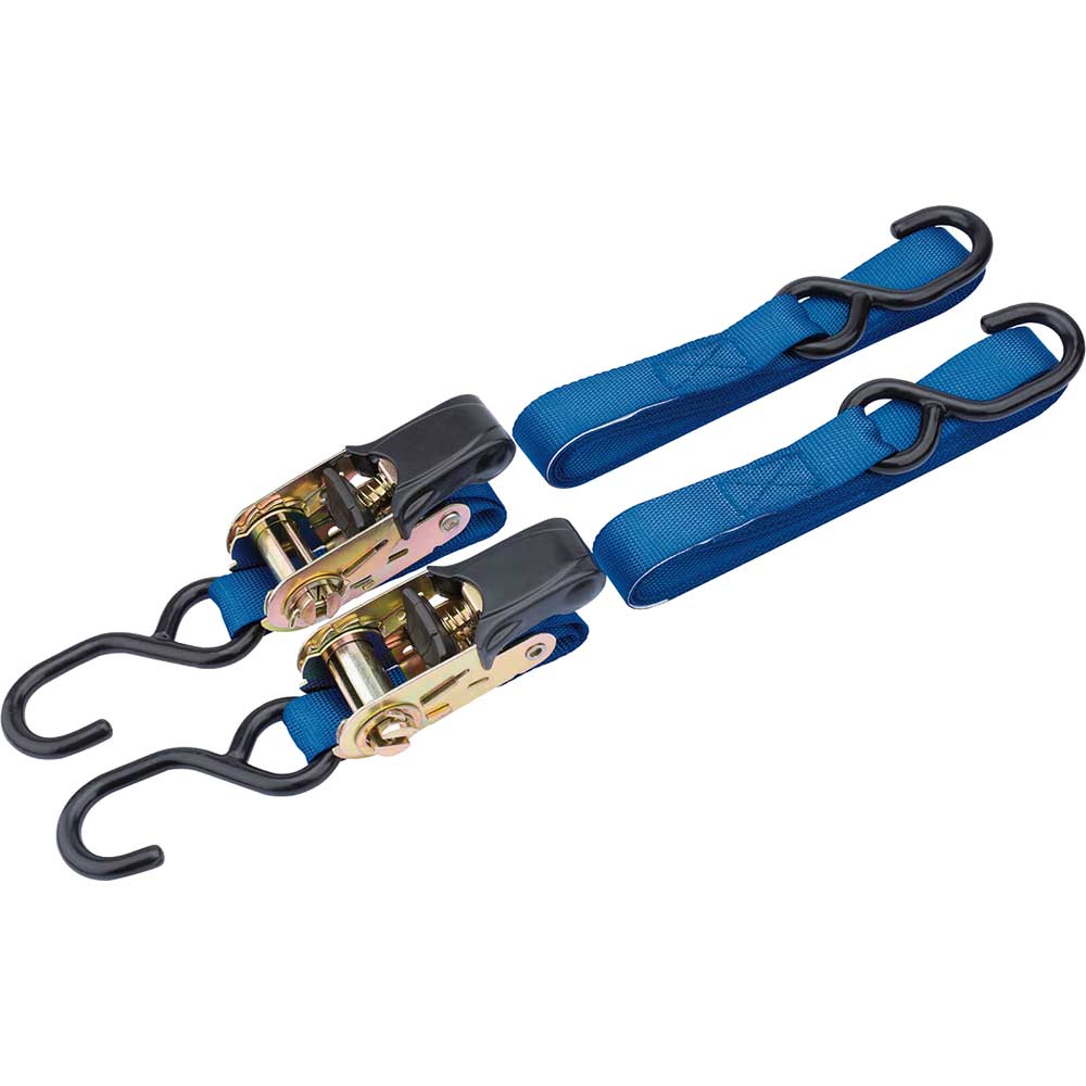 Image of Draper Ratchet Tie Down Strap Set S Hooks 25mm 3.5m 250kg