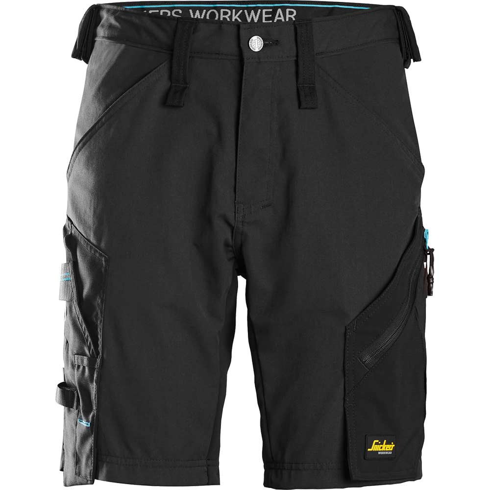 Snickers 6112 Mens Litework 37.5 Work Shorts Black / Navy 30