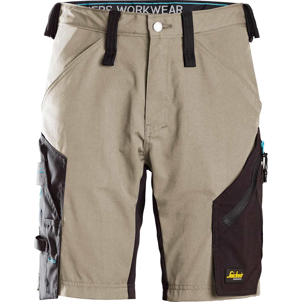 Snickers 6112 Mens Litework 37.5 Work Shorts Khaki / Black 30