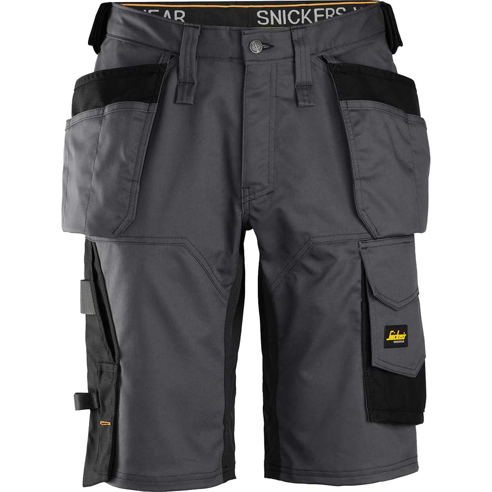 Snickers 6151 Mens Allround Work Stretch Loose Fit Holster Pockets Shorts Grey 38