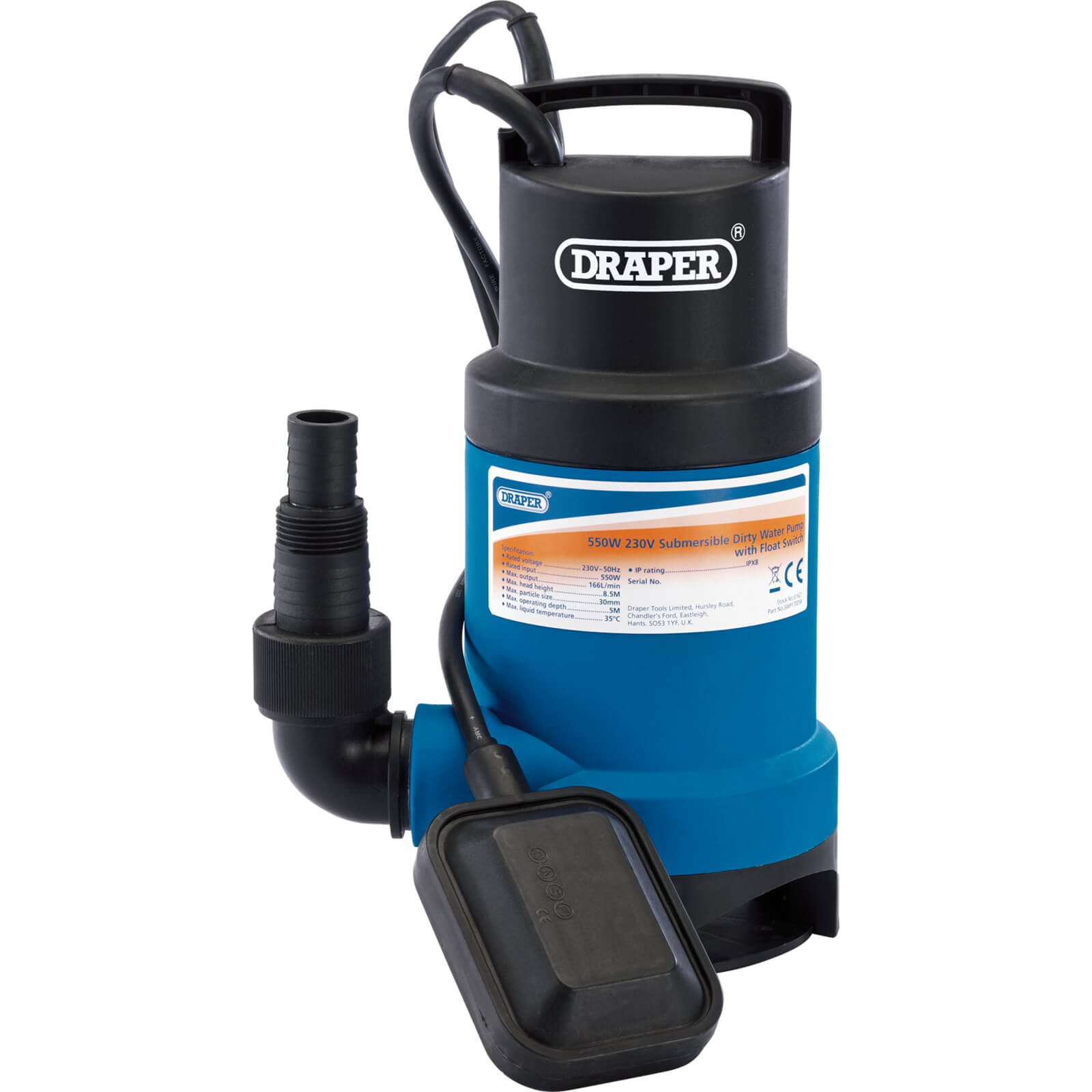 Image of Draper SWP170DW Submersible Dirty Water Pump 240v
