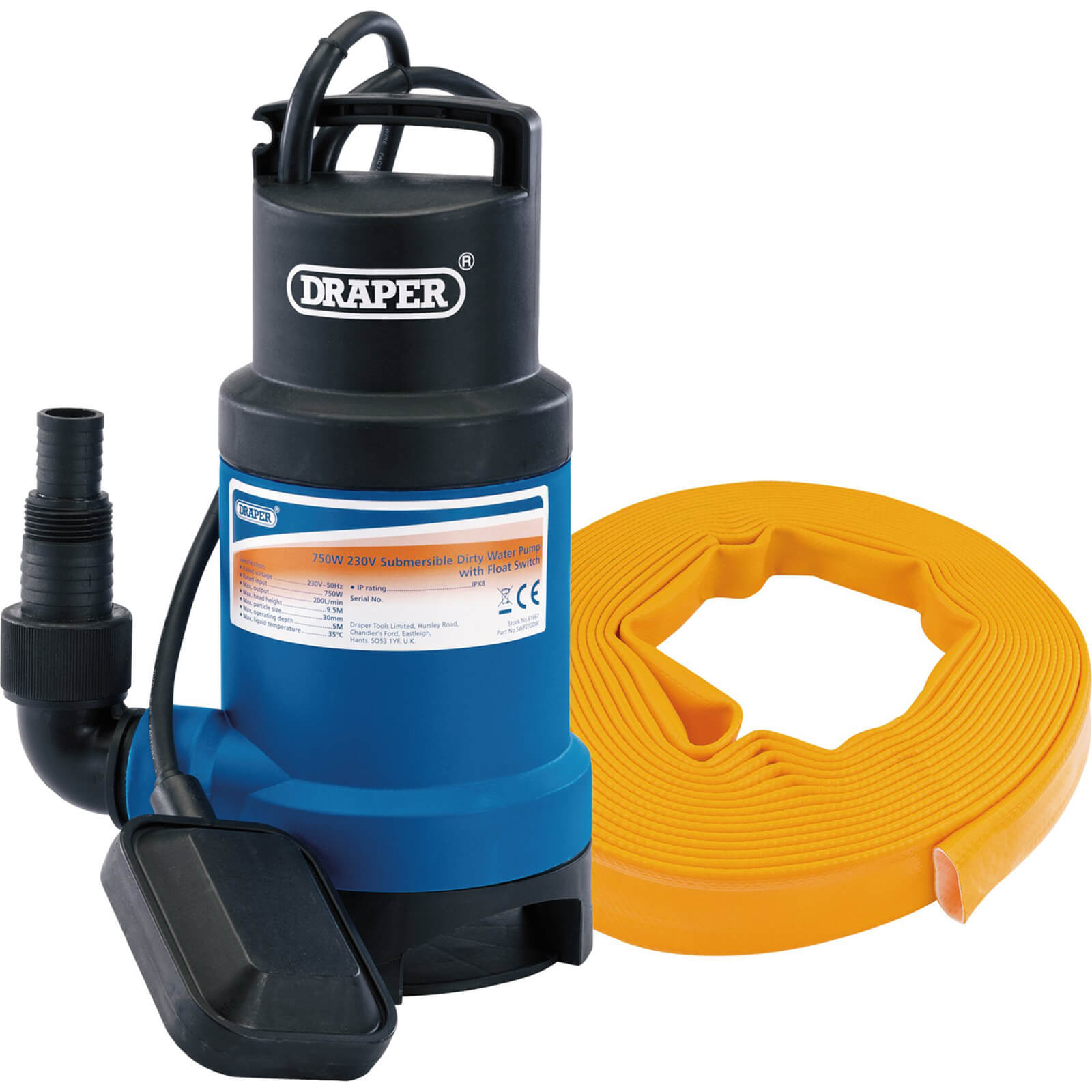 Image of Draper PTK/SUB1 Submersible Dirty Water Pump Kit