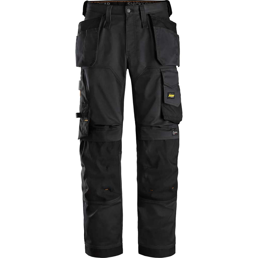 Snickers 6251 Mens Allround Work Stretch Loose Fit Trousers Holster Pockets Black 41" 30