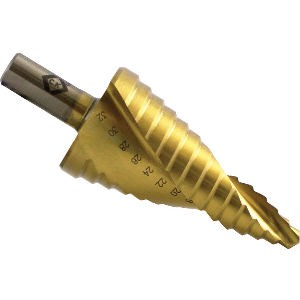 Image of CK HSS TiN Spiral Fluted Step Drill Bit 6mm - 32mm