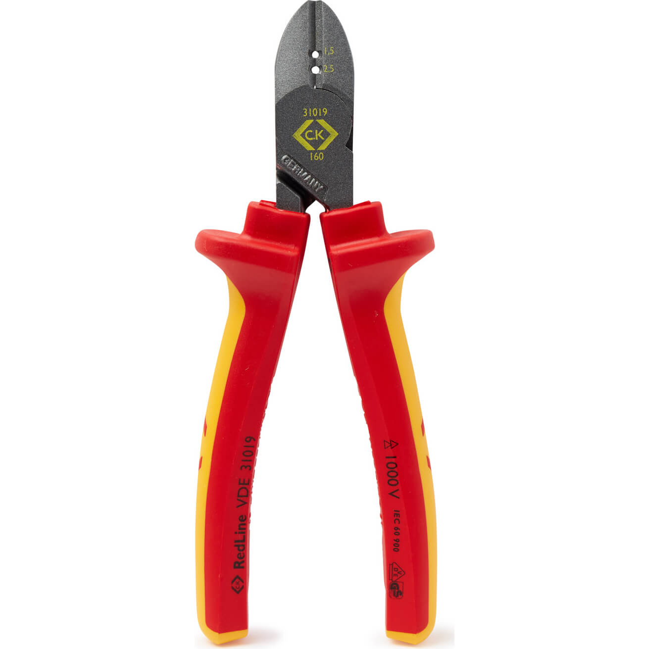 Image of CK RedLine VDE Insulated Side Cutters with Wire Stripping Notches 160mm