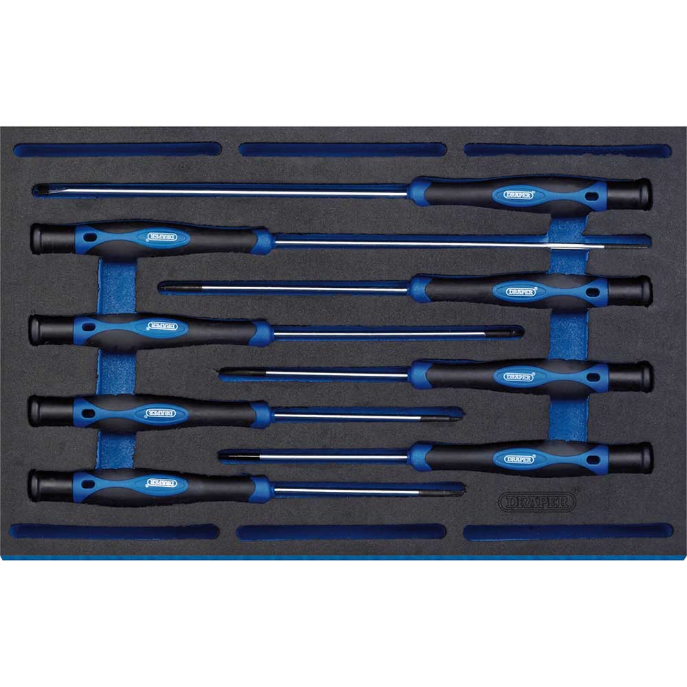 Image of Draper 8 Piece Extra Long Precision Screwdriver Set In Eva Insert Tray