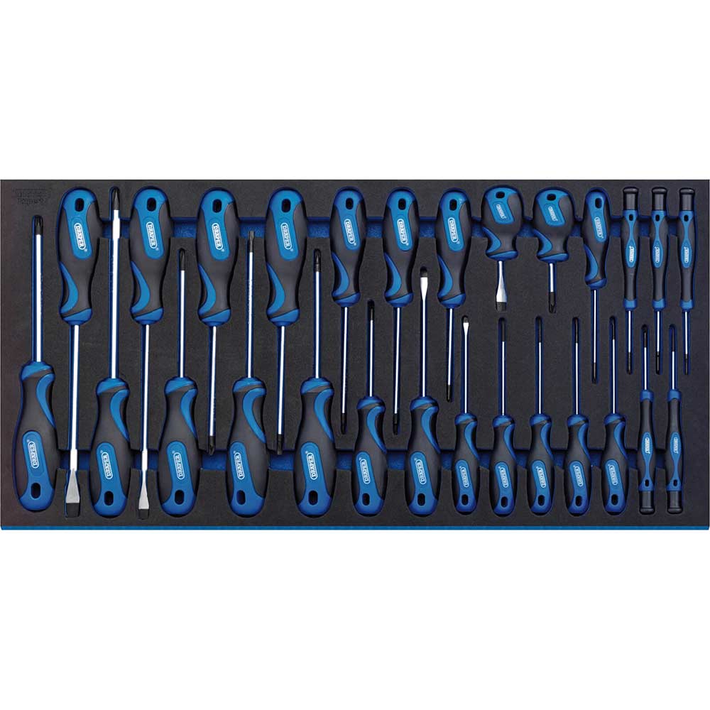 Draper 27 Piece Soft Grip Screwdriver Set In Eva Insert Tray