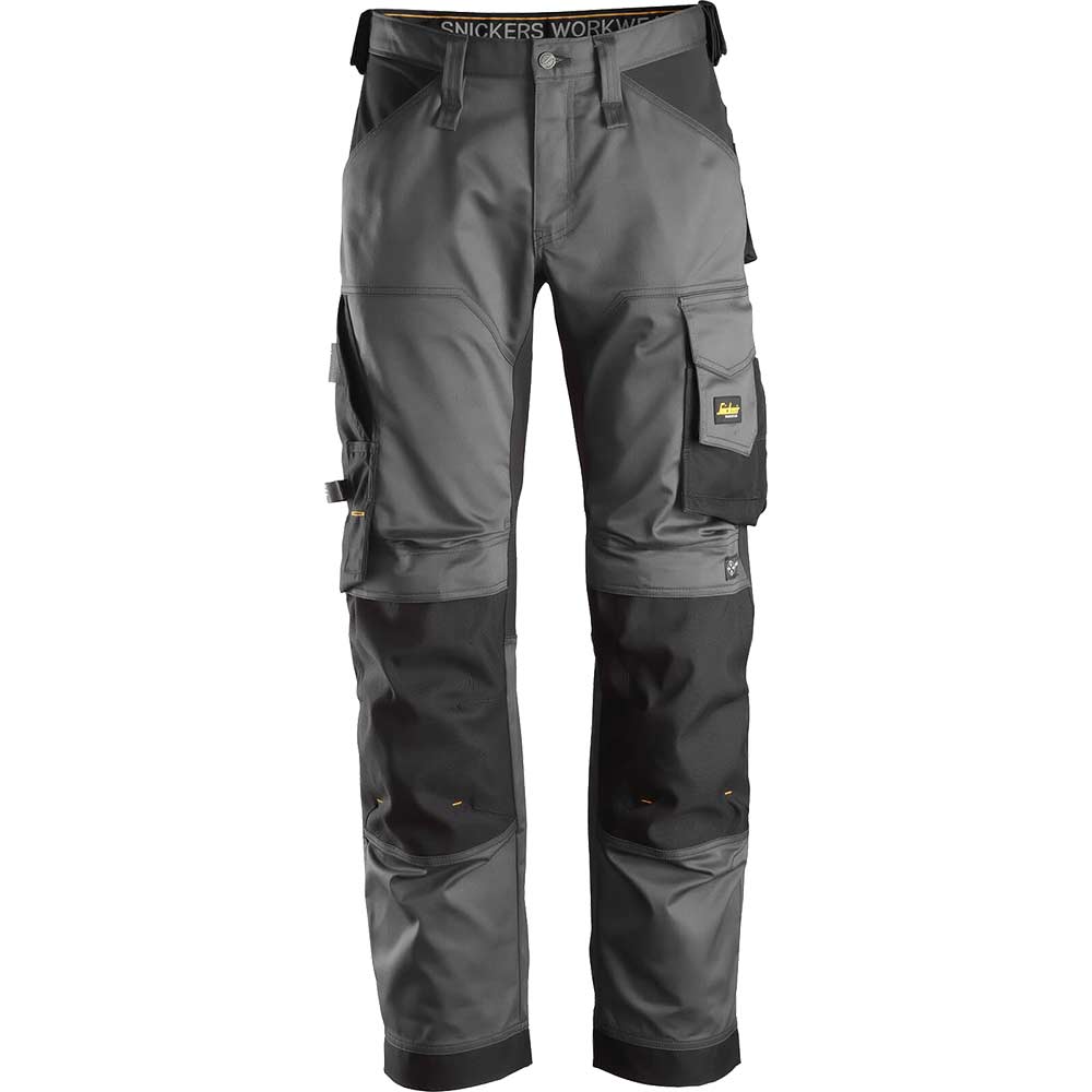 Snickers 6351 Mens Allround Work Stretch Loose Fit Trousers Steel Grey / Black 39" 32
