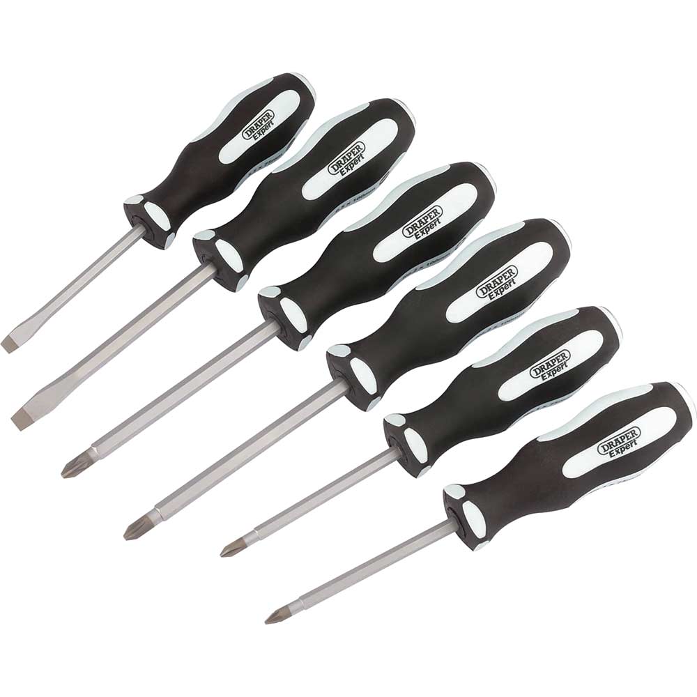 Image of Draper 6 Piece Pound Thru Soft Grip Screwdriver Set