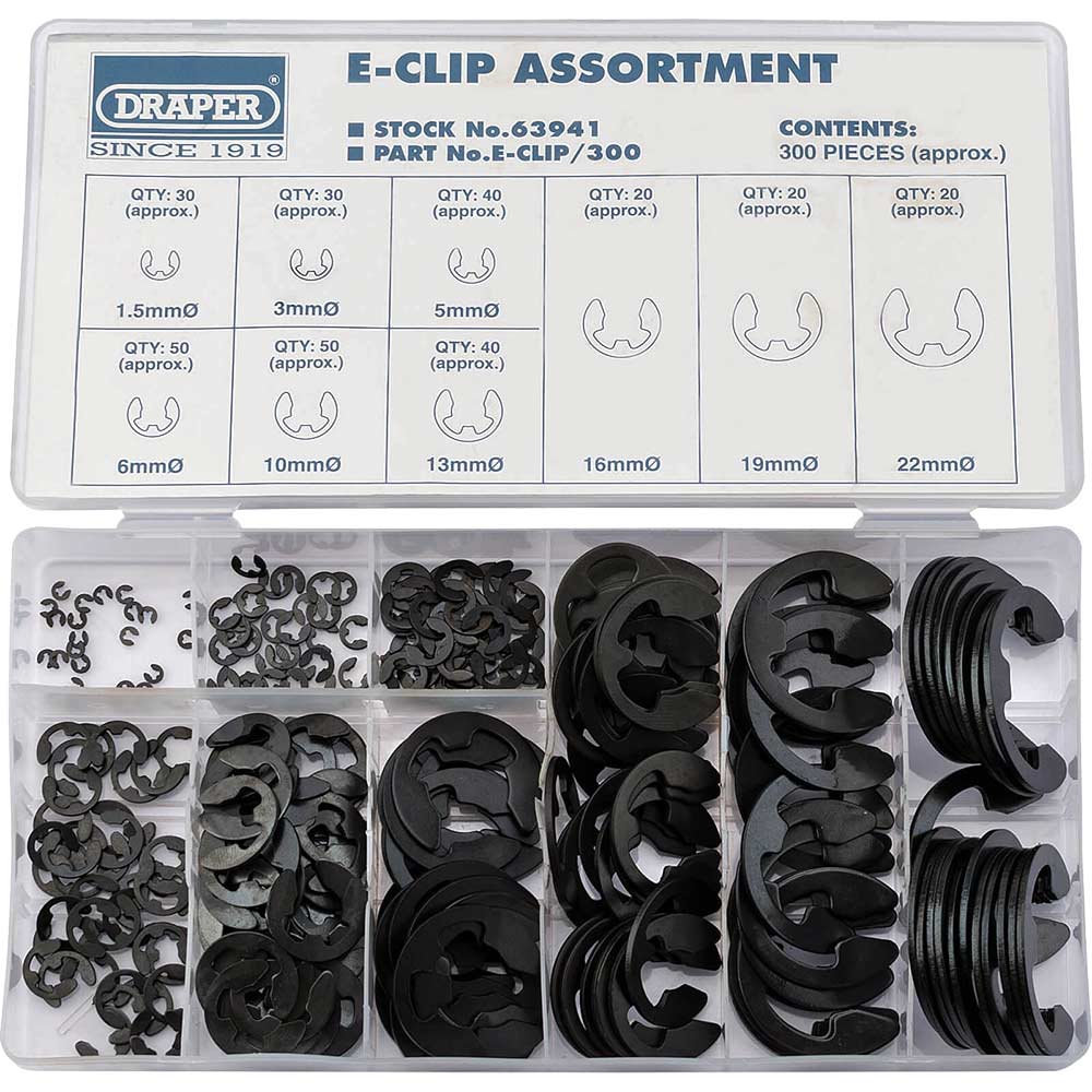 Image of Draper 300 Piece E Clip Assortment