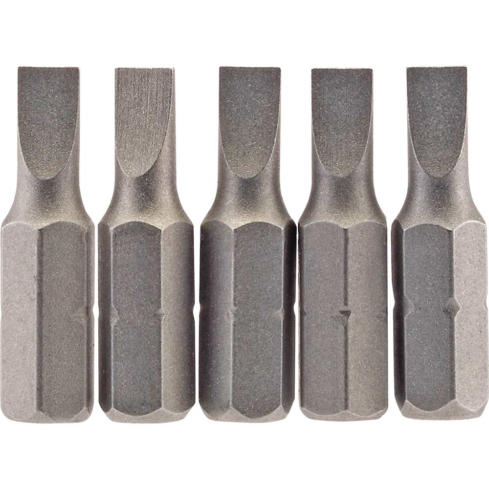 Image of Draper Slotted Screwdriver Bit 4.5mm 25mm Pack of 5